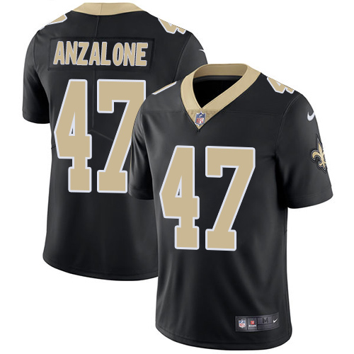 Men's Nike New Orleans Saints #47 Alex Anzalone Black Team Color Vapor Untouchable Limited Player NFL Jersey