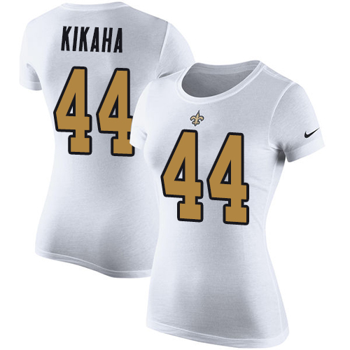 NFL Women's Nike New Orleans Saints #44 Hau'oli Kikaha White Rush Pride Name & Number T-Shirt