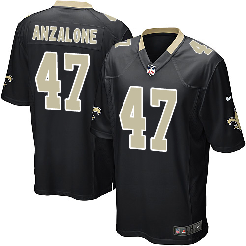 Men's Nike New Orleans Saints #47 Alex Anzalone Game Black Team Color NFL Jersey