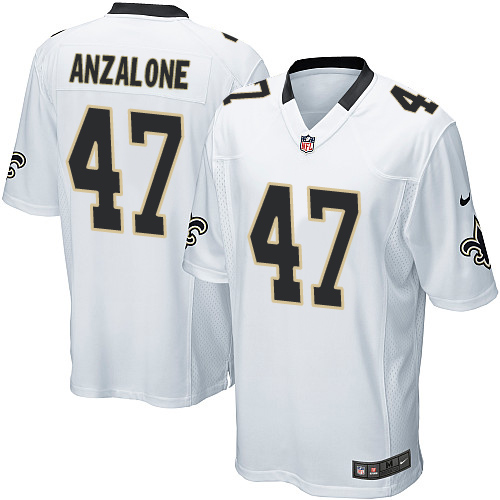 Men's Nike New Orleans Saints #47 Alex Anzalone Game White NFL Jersey