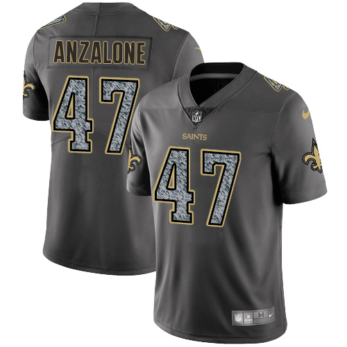 Men's Nike New Orleans Saints #47 Alex Anzalone Gray Static Vapor Untouchable Limited NFL Jersey