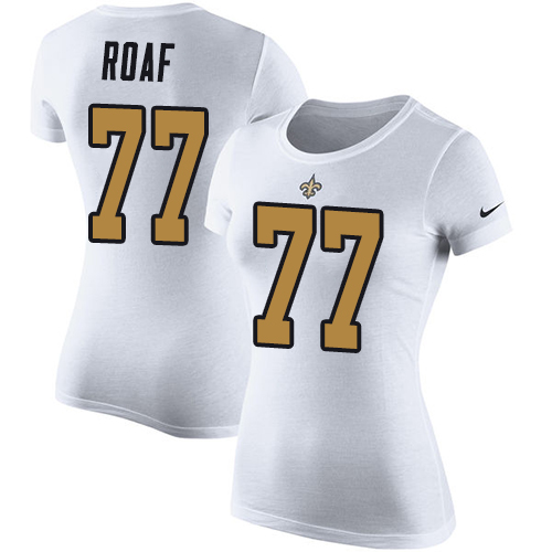 NFL Women's Nike New Orleans Saints #77 Willie Roaf White Rush Pride Name & Number T-Shirt