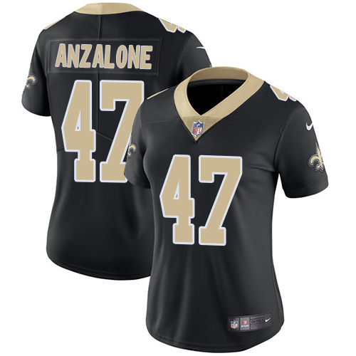 Women's Nike New Orleans Saints #47 Alex Anzalone Black Team Color Vapor Untouchable Limited Player NFL Jersey