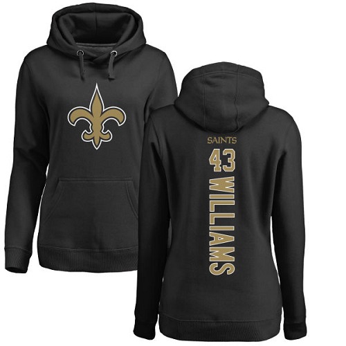 NFL Women's Nike New Orleans Saints #43 Marcus Williams Black Backer Pullover Hoodie