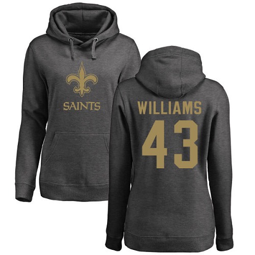NFL Women's Nike New Orleans Saints #43 Marcus Williams Ash One Color Pullover Hoodie