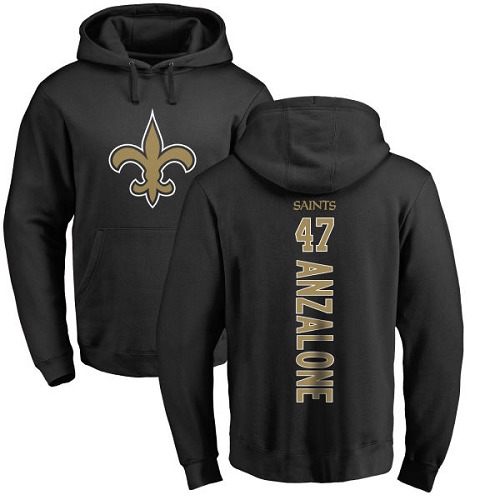 NFL Nike New Orleans Saints #47 Alex Anzalone Black Backer Pullover Hoodie