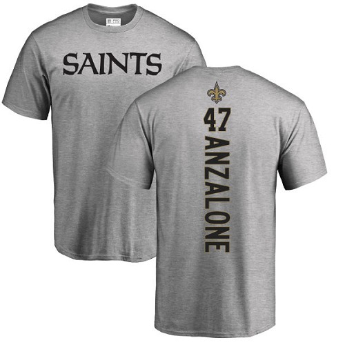 NFL Nike New Orleans Saints #47 Alex Anzalone Ash Backer T-Shirt