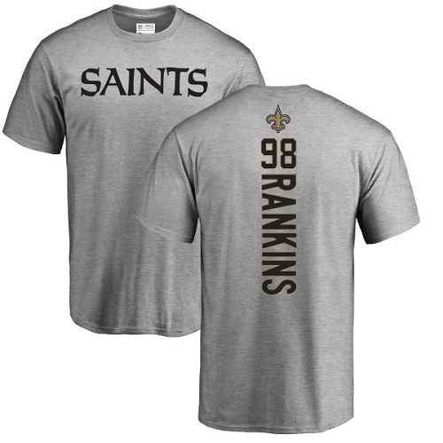 NFL Nike New Orleans Saints #98 Sheldon Rankins Ash Backer T-Shirt
