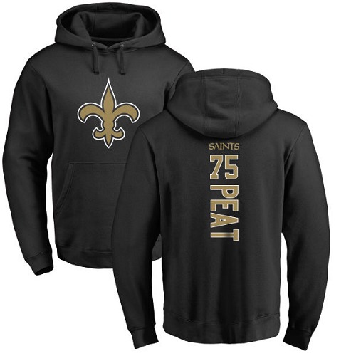NFL Nike New Orleans Saints #75 Andrus Peat Black Backer Pullover Hoodie