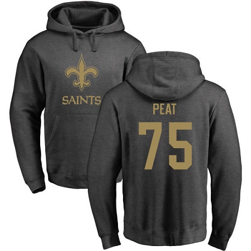 NFL Nike New Orleans Saints #75 Andrus Peat Ash One Color Pullover Hoodie