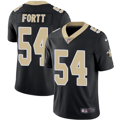 Youth Nike New Orleans Saints #54 Khairi Fortt Black Team Color Vapor Untouchable Elite Player NFL Jersey