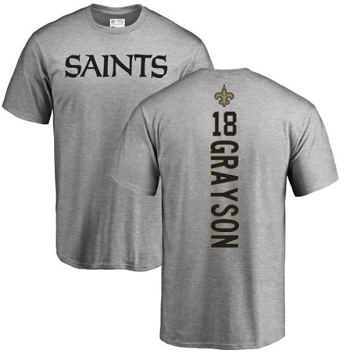 NFL Nike New Orleans Saints #18 Garrett Grayson Ash Backer T-Shirt