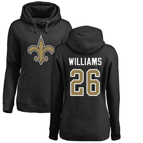 NFL Women's Nike New Orleans Saints #26 P.J. Williams Black Name & Number Logo Pullover Hoodie