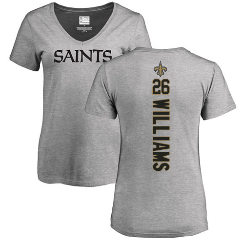 NFL Women's Nike New Orleans Saints #26 P.J. Williams Ash Backer V-Neck T-Shirt