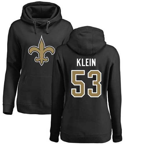 NFL Women's Nike New Orleans Saints #53 A.J. Klein Black Name & Number Logo Pullover Hoodie