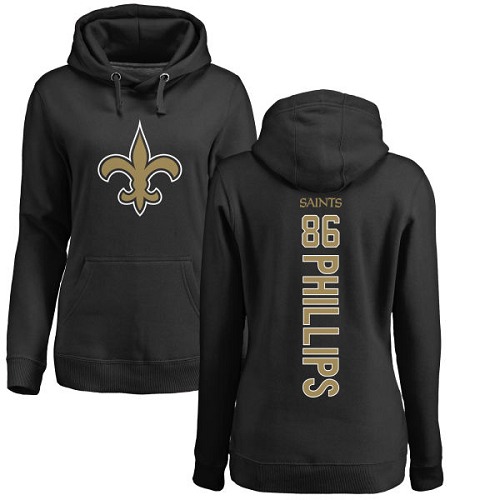NFL Women's Nike New Orleans Saints #86 John Phillips Black Backer Pullover Hoodie