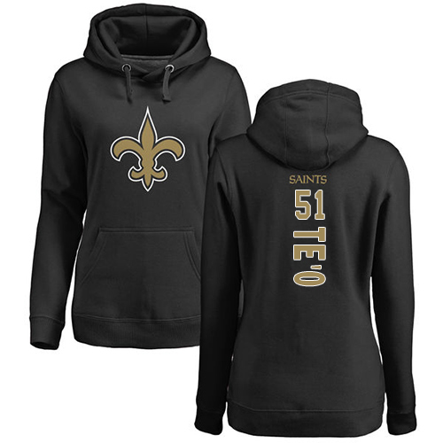 NFL Women's Nike New Orleans Saints #51 Manti Te'o Black Backer Pullover Hoodie