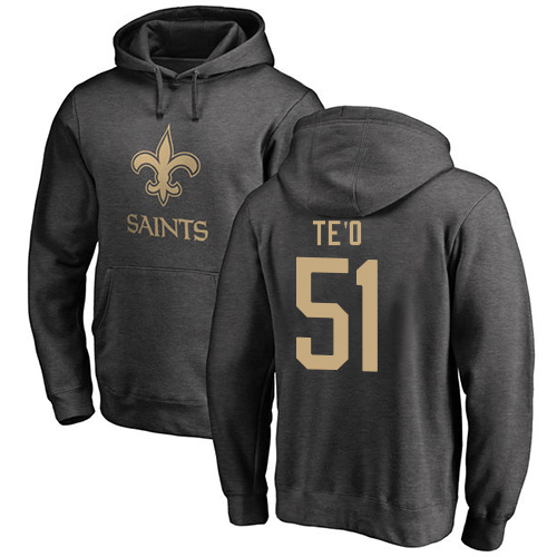 NFL Nike New Orleans Saints #51 Manti Te'o Ash One Color Pullover Hoodie