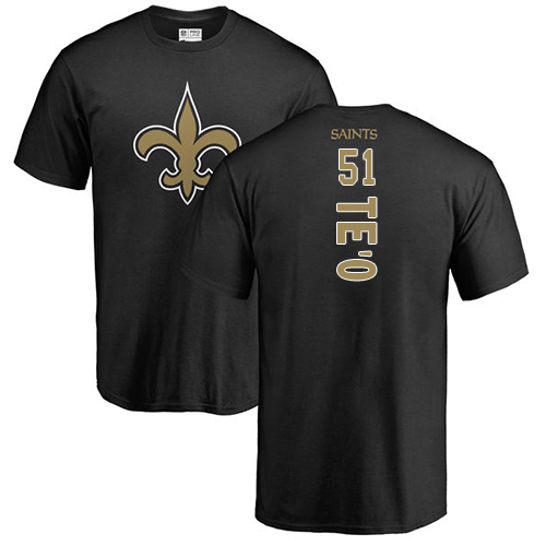 NFL Nike New Orleans Saints #51 Manti Te'o Black Backer T-Shirt