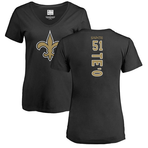 NFL Women's Nike New Orleans Saints #51 Manti Te'o Black Backer Slim Fit T-Shirt