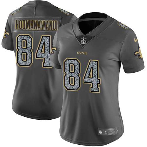 Women's Nike New Orleans Saints #84 Michael Hoomanawanui Gray Static Vapor Untouchable Limited NFL Jersey