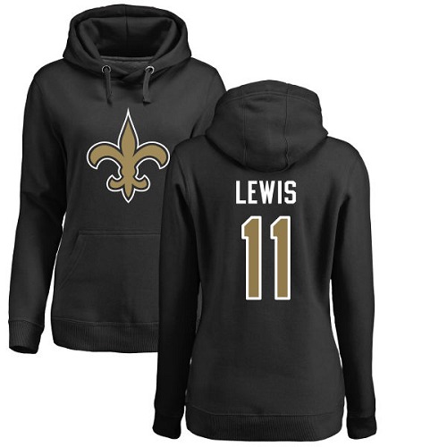 NFL Women's Nike New Orleans Saints #11 Tommylee Lewis Black Name & Number Logo Pullover Hoodie