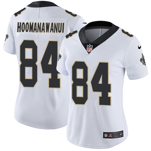 Women's Nike New Orleans Saints #84 Michael Hoomanawanui White Vapor Untouchable Elite Player NFL Jersey