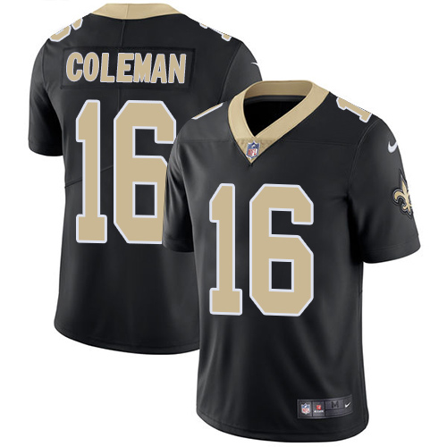 Men's Nike New Orleans Saints #16 Brandon Coleman Black Team Color Vapor Untouchable Limited Player NFL Jersey