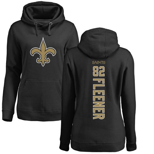 NFL Women's Nike New Orleans Saints #82 Coby Fleener Black Backer Pullover Hoodie