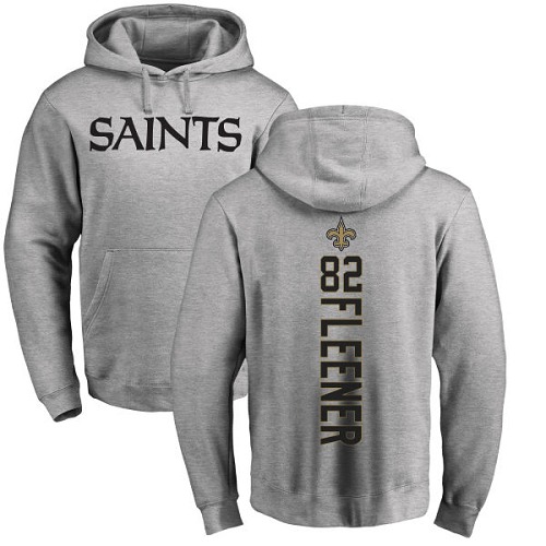 NFL Nike New Orleans Saints #82 Coby Fleener Ash Backer Pullover Hoodie