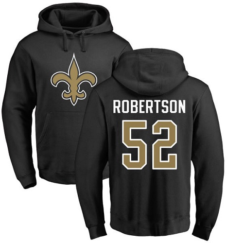 NFL Nike New Orleans Saints #52 Craig Robertson Black Name & Number Logo Pullover Hoodie