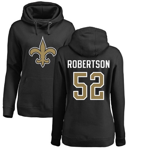 NFL Women's Nike New Orleans Saints #52 Craig Robertson Black Name & Number Logo Pullover Hoodie