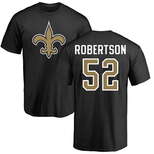 NFL Nike New Orleans Saints #52 Craig Robertson Black Name & Number Logo T-Shirt