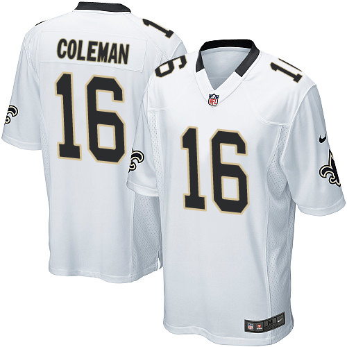 Men's Nike New Orleans Saints #16 Brandon Coleman Game White NFL Jersey