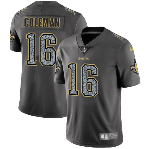 Men's Nike New Orleans Saints #16 Brandon Coleman Gray Static Vapor Untouchable Limited NFL Jersey