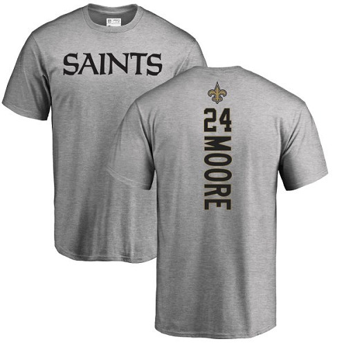 NFL Nike New Orleans Saints #24 Sterling Moore Ash Backer T-Shirt