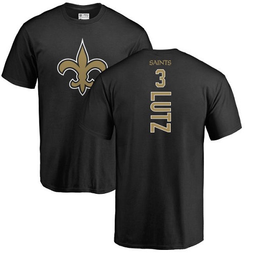 NFL Nike New Orleans Saints #3 Will Lutz Black Backer T-Shirt