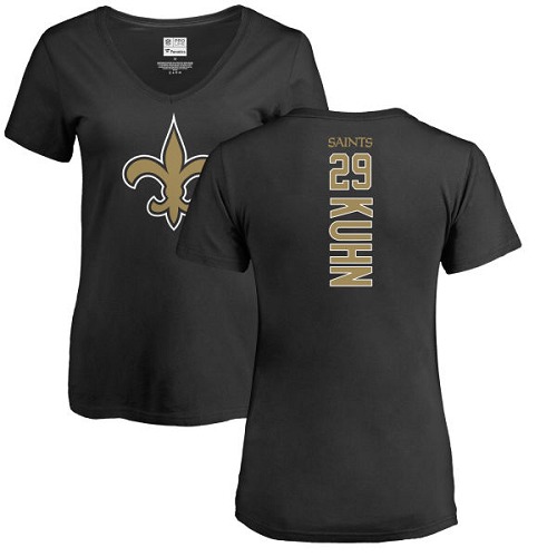 NFL Women's Nike New Orleans Saints #29 John Kuhn Black Backer Slim Fit T-Shirt
