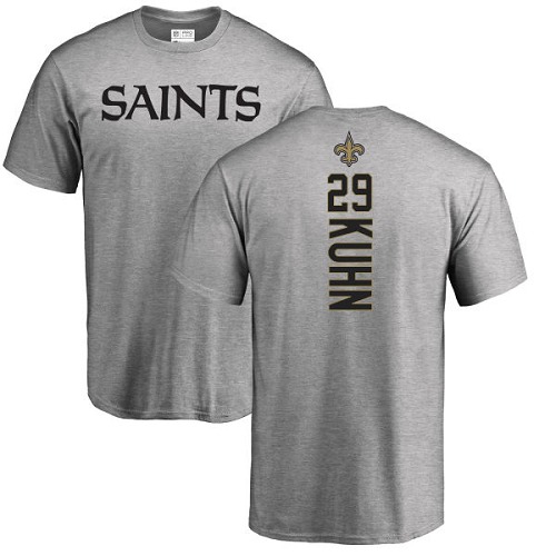 NFL Nike New Orleans Saints #29 John Kuhn Ash Backer T-Shirt