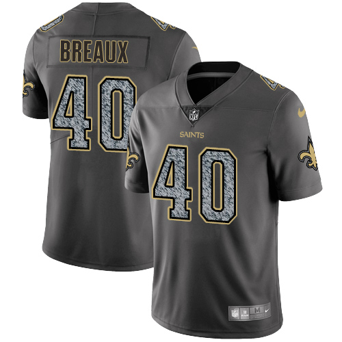 Men's Nike New Orleans Saints #40 Delvin Breaux Gray Static Vapor Untouchable Limited NFL Jersey