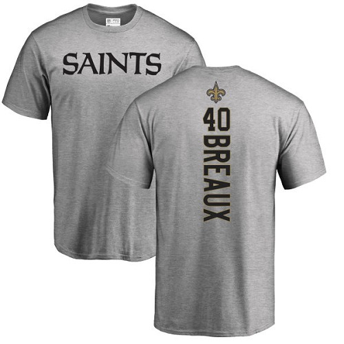 NFL Nike New Orleans Saints #40 Delvin Breaux Ash Backer T-Shirt