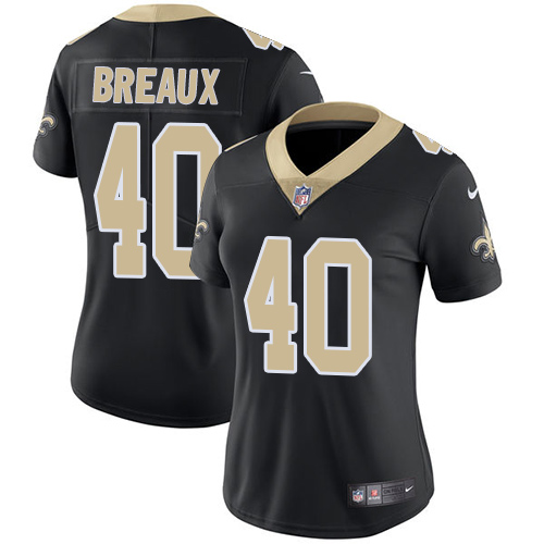 Women's Nike New Orleans Saints #40 Delvin Breaux Black Team Color Vapor Untouchable Limited Player NFL Jersey