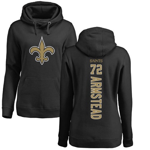 NFL Women's Nike New Orleans Saints #72 Terron Armstead Black Backer Pullover Hoodie