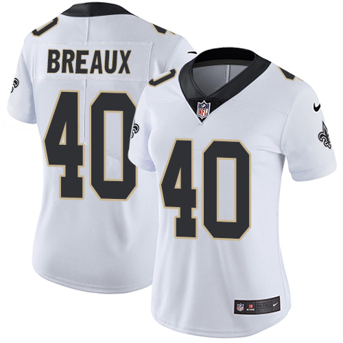 Women's Nike New Orleans Saints #40 Delvin Breaux White Vapor Untouchable Elite Player NFL Jersey