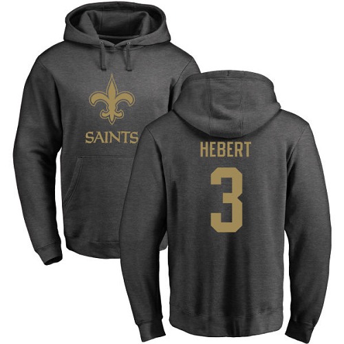 NFL Nike New Orleans Saints #3 Bobby Hebert Ash One Color Pullover Hoodie
