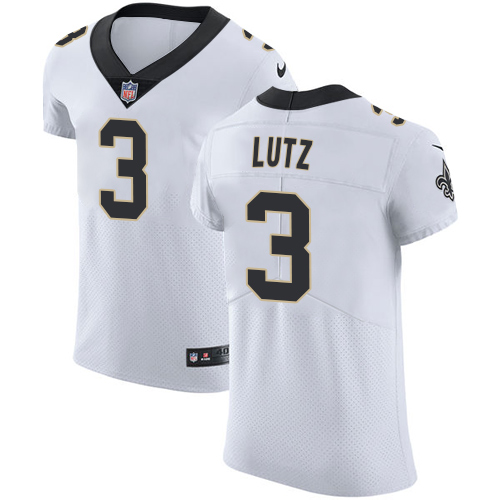 Men's Nike New Orleans Saints #3 Will Lutz White Vapor Untouchable Elite Player NFL Jersey