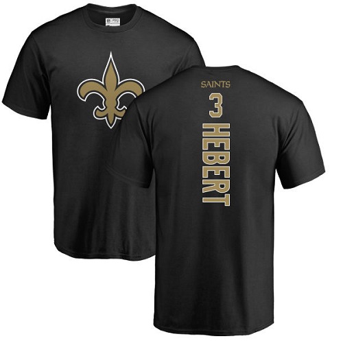 NFL Nike New Orleans Saints #3 Bobby Hebert Black Backer T-Shirt