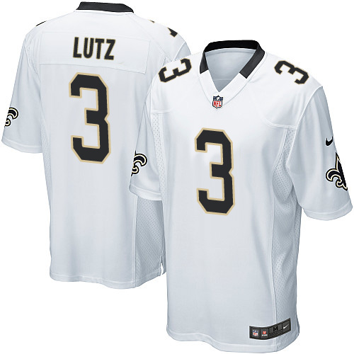 Men's Nike New Orleans Saints #3 Will Lutz Game White NFL Jersey