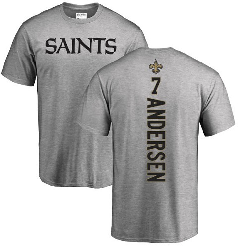 NFL Nike New Orleans Saints #7 Morten Andersen Ash Backer T-Shirt