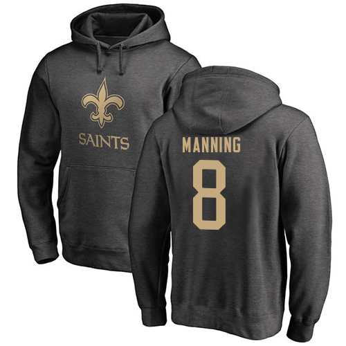 NFL Nike New Orleans Saints #8 Archie Manning Ash One Color Pullover Hoodie